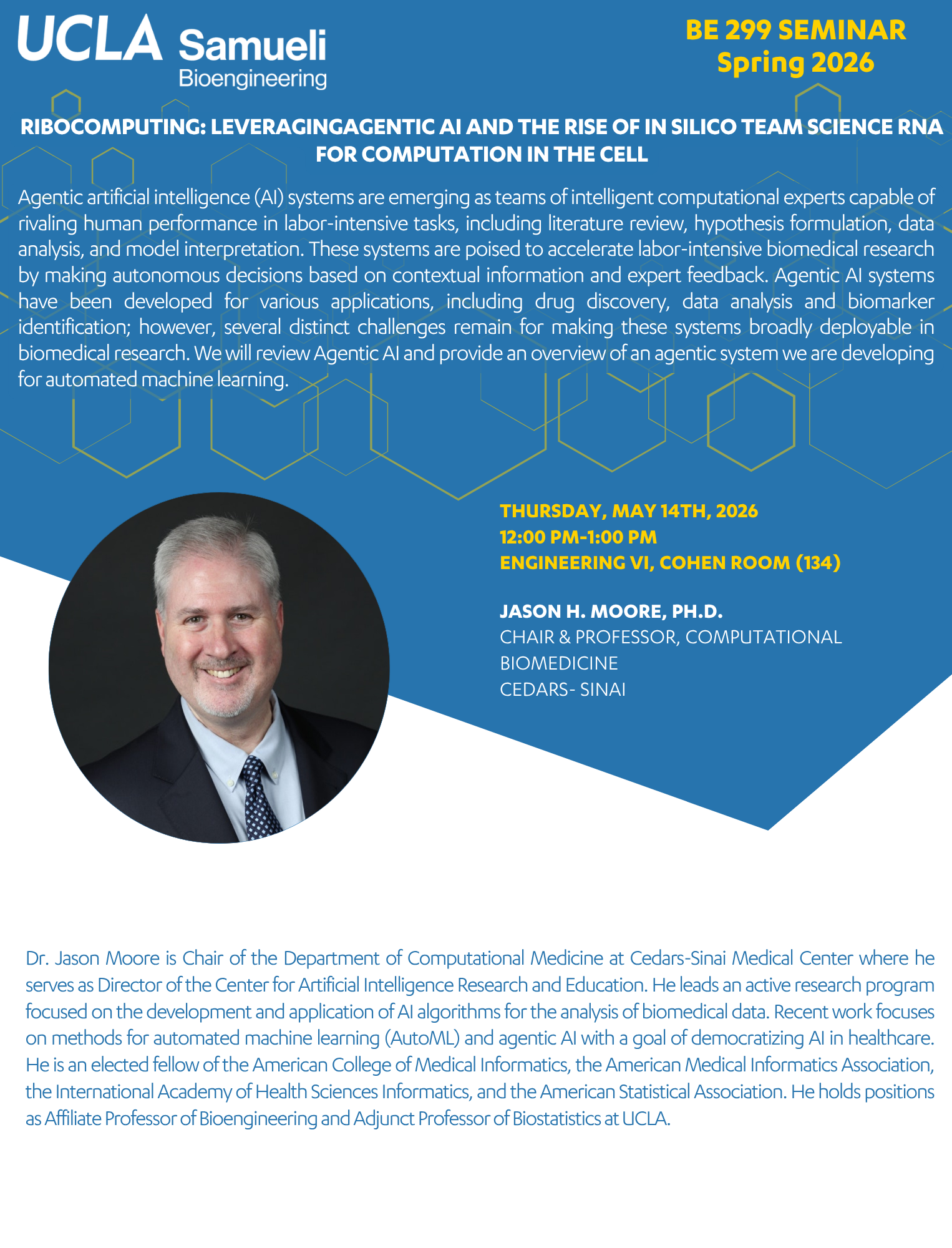 BE 299 Seminar: Dr. Jason H. Moore, Ph.D.