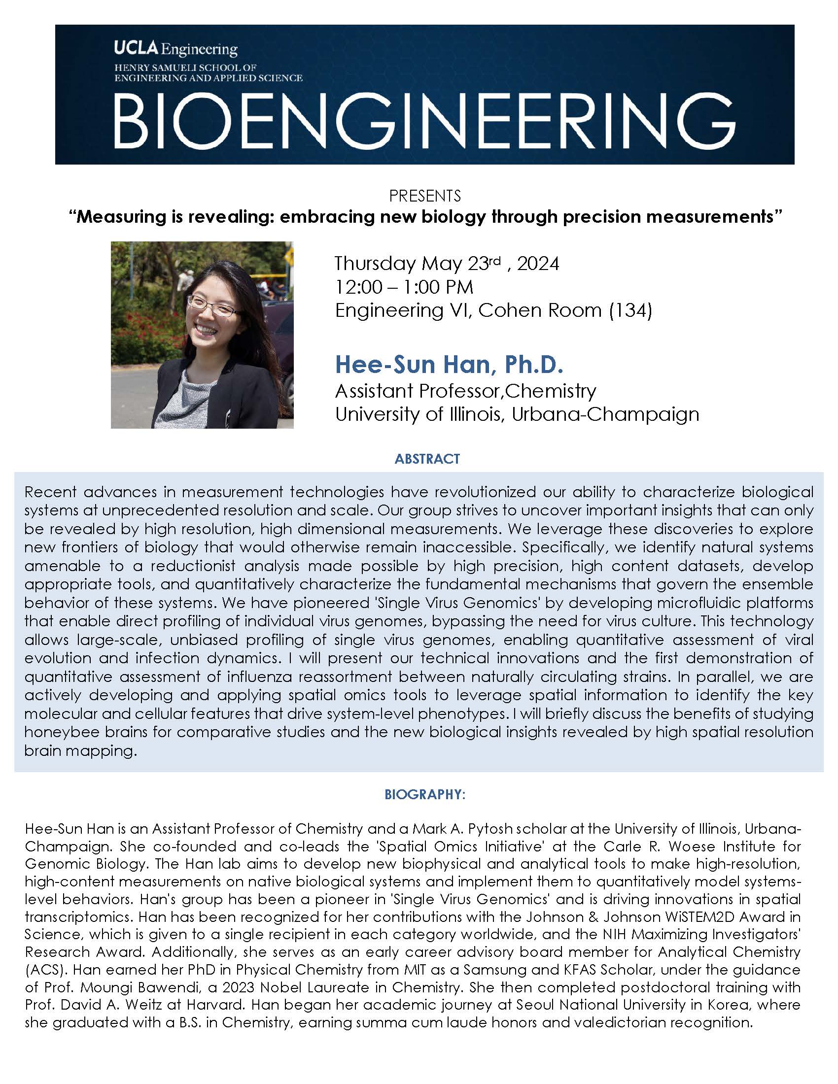 BE 299 Seminar: Hee-Sun Han, Ph.D.