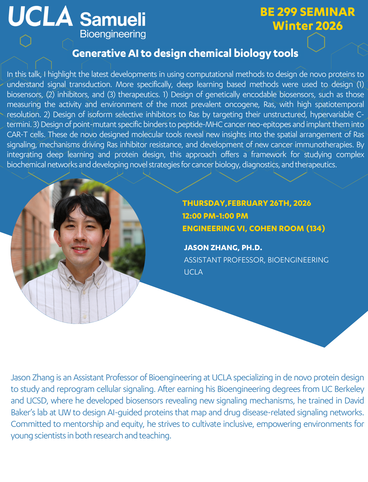 BE 299 Seminar: Jason Zhang, Ph.D.